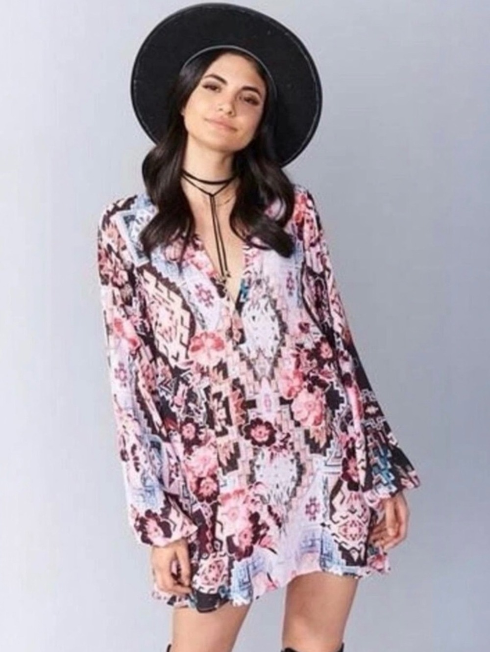 Show Me Your Mumu Jamie Tunic Girl Tribe Boho Floral Top XL